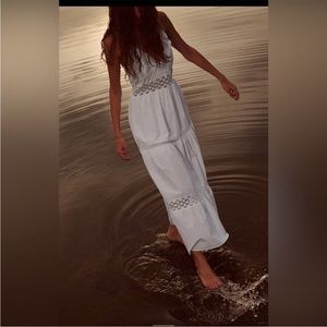 Lace insert poplin dress Xl